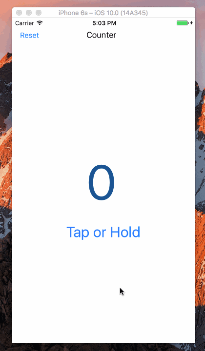 TAP OR HOLD COUNTER